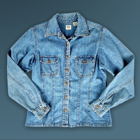 GAP Denim Long Sleeve Button Down - Picture 1 of 3